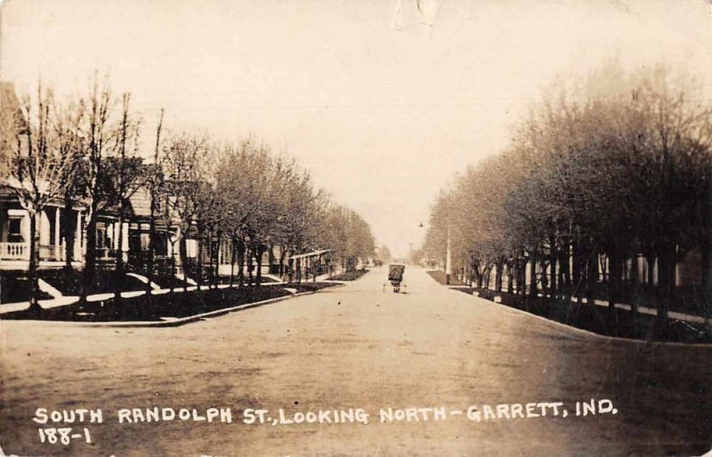 Garrett Indiana South Randolph Street Real Photo Vintage Postcard JI658584