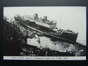 Isle of Man Shipping Disaster ULSTER QUEEN 1940 c1980s Postcard by Mannin