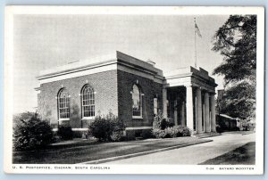 Cheraw South Carolina SC Postcard US Post Office Exterior c1940 Vintage Antique