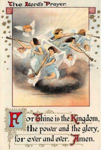 THE LORD'S PRAYER FOR THINE IS THE KINGDOM RELIGIOUS GEL COATED POSTCARD PD