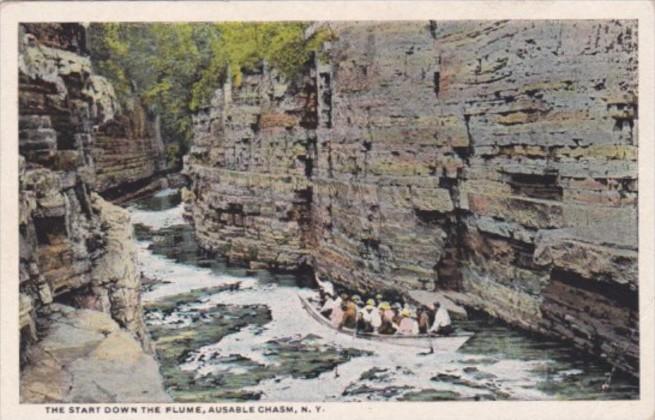 The Start Down The Flume Ausable Chasm New York Curteich