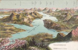 Schweiz Vierwaldstaettersee mit Luzern