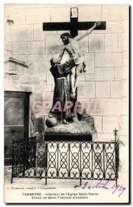 Postcard Old Thunder Interior of I Church of Saint Peter Vision of Saint Fran...