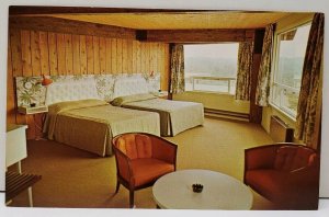North Bend Lodge Guest Room Mid Century Harrisville West Virginia Postcard D15
