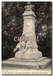 Old Postcard Nantes Au Jardin Des Plantes Monument Jules Verne