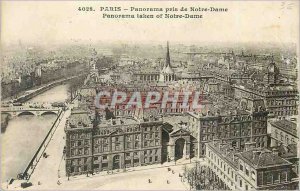 Postcard Old Paris Panorama taken from Notre Dame