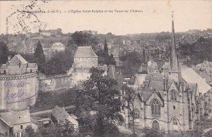Fraance Fougeres L'Eglise Saint-Sulpice et les Tours du Chateau 1915