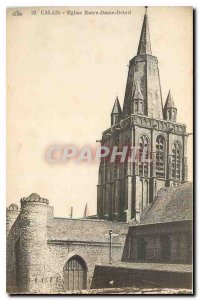 Old Postcard Calais Eglise Notre Dame Detail