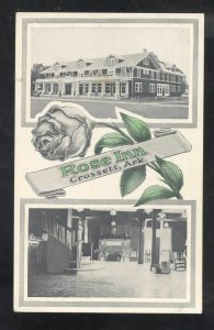 CROSSETT ARKANSAS ROSE INN INTERIOR HOTEL VINTAGE ADVERTISING POSTCARD