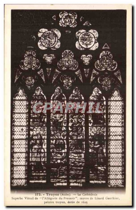 Troyes Old Postcard The cathedral Beautiful stained glass of the press & # 39...