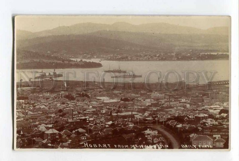 287091 AUSTRALIA HOBART military ships Vintage Baily photo postcard