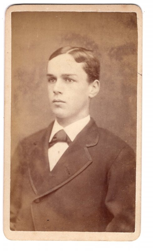 Victorian Era Portrait of  Young Man, E Ward Photographer, Detroit, Michigan