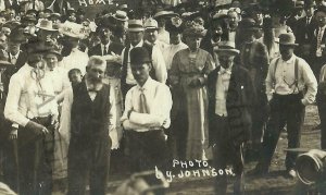 York NEBRASKA RPPC 1910 LAYING CORNERSTONE Orphans ORPHANAGE I.O.O.F. Oddfellows