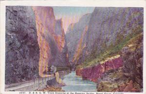 Colorado Royal Gorge Denver & Royal Gorge Train Stopping At The Hanging B...