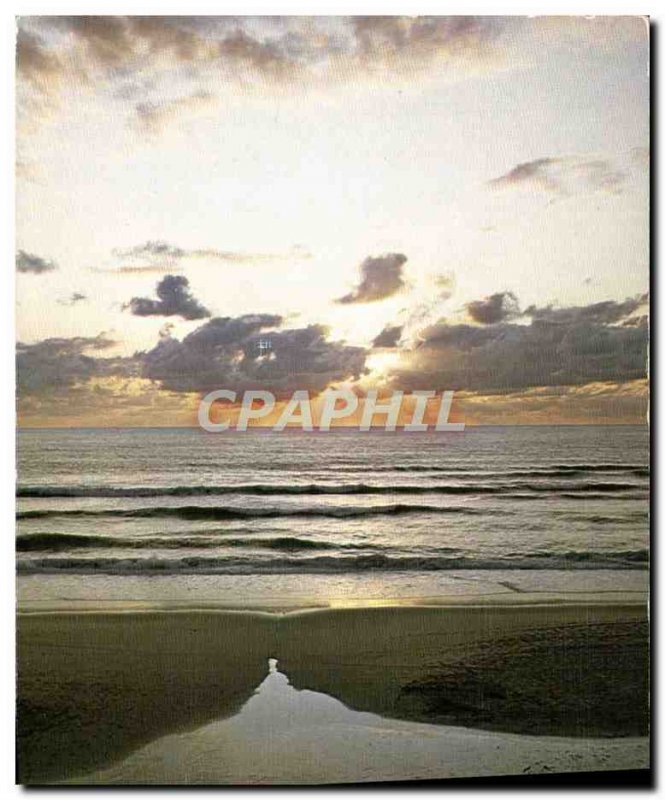 Modern Postcard Atlantic Coast Sunset Over The Beach