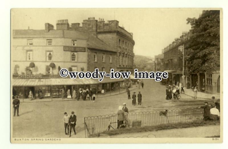 tq2512 - Derbyshire - The Grove Hotel off Spring Gardens, in Buxton - Postcard