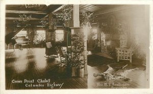 Postcard RPPC Oregon Columbia Hwy C-1910  Crown Point Chalet interior 22-13546