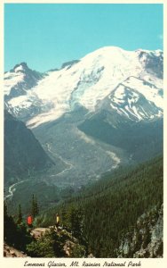 Vintage Postcard 1920's Emmons Glacier Mount Rainier National Park Washington WA