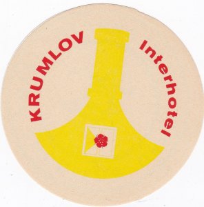 Czechoslovakia Krumlov Interhotel Krumlov Vintage Luggage Label sk3358