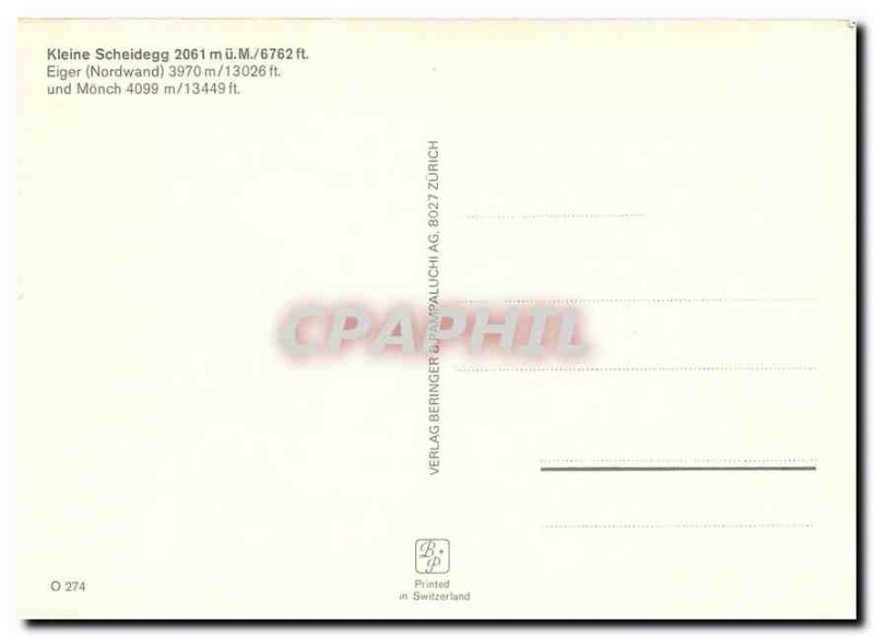 Modern Postcard Kleine Scheidegg 2061 m.u.M / 6762ft