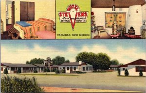 Postcard Motel Stevens near Carlsbad Caverns US 62, 180, 285 Carlsbad New Mexico