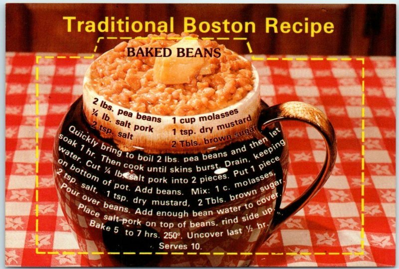 Postcard - Traditional Boston Recipe for Boston Baked Beans