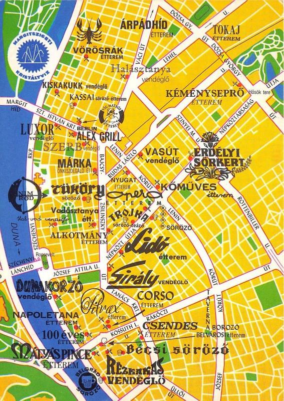 BC60266 Maps Cartes geographiques Hungaria Inner Town of Budapest 