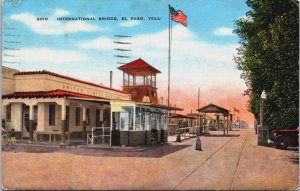 International Bridge EL Paso Texas Vintage Postcard C086