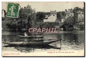 Postcard Old Juziers View From Jack & # 39Ile