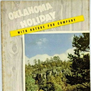 Full Color 1949 Oklahoma Holiday Brochure State Planning Recreation Guide Vtg 1M