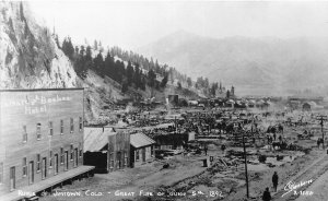 H27/ Jimtown Colorado RPPC Postcard 1960s REPRINT Great Fire Disaster