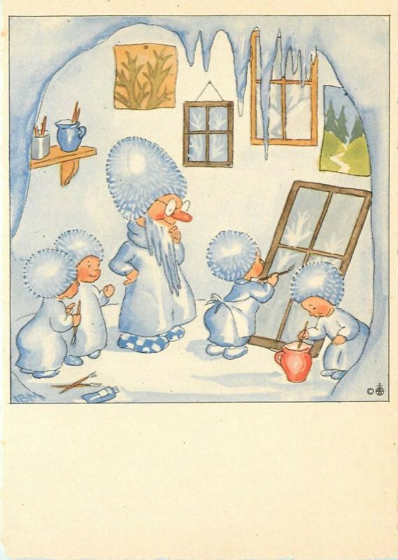 Vintage Fantasy Postcard 5592 A/S Bohatta-Morpurgo Ice Gnome Painting School