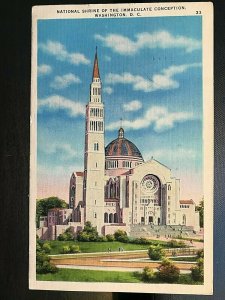 Vintage Postcard 1936 Shrine of the Immaculate Conception Washington, D.C.