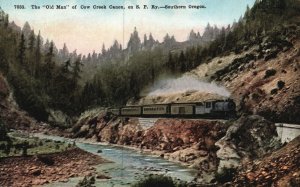 Southern OR-Oregon Old Man of Cow Creek Canon SF Railroad Train Passage Postcard