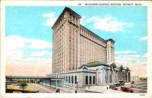 MI, Detroit  MICHIGAN CENTRAL STATION  Railroad/Train Depot  ca1920's Postcard