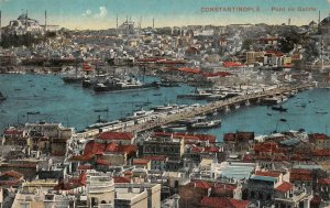 CONSTANTINOPLE TURKEY PONT DE GAIATA POSTCARD (c. 1910) ***