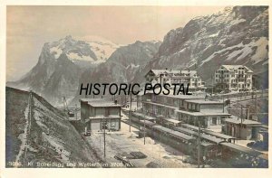 KLEINE SCHEIDEGG und WETTERHORN SWITZERLAND~BAHNHOF-RESTAURANT~PHOTO POSTCARD