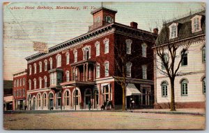 Martinsburg West Virginia 1909 Postcard Hotel Berkely