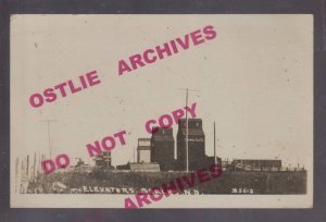 Sarles NORTH DAKOTA RPPC 1913 GRAIN ELEVATORS nr Rolla Hansboro Clyde ZERCHER