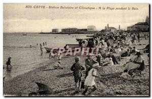 Cete Sete Postcard Old seaside resort and climate At the beach while bathing