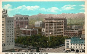 Vintage Postcard San Jacinto Plaza The Heart Of El Paso Texas C. T. American Art