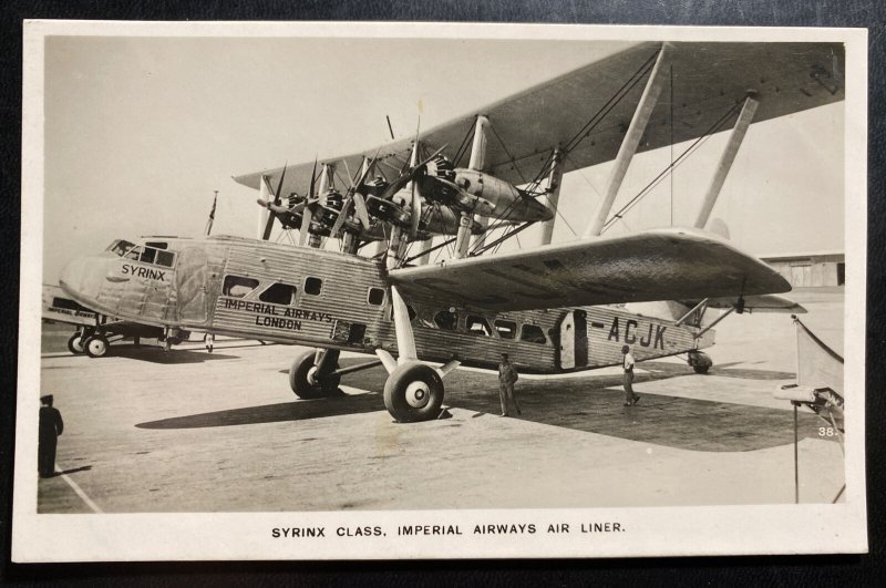 Mint England Real Picture Postcard Syrinx Class Imperial Airways Air Liner 