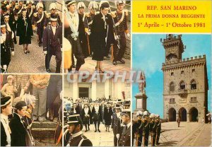 Postcard Modern San Marino Rep Prima Donna Reggente Army