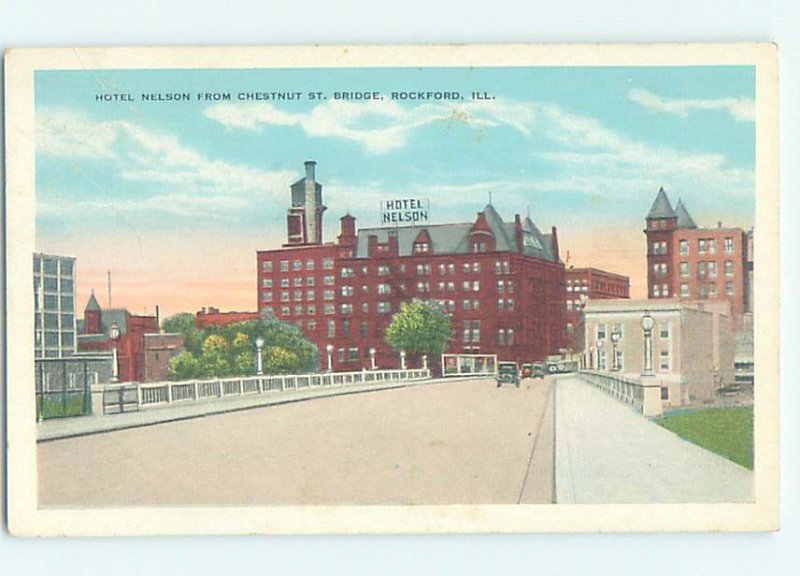 W-border HOTEL SCENE Rockford Illinois IL AE1944