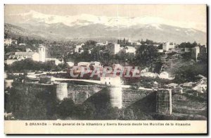 Postcard Old Granada Vista General of Athambra Sterra Nevada Desda Murallas l...