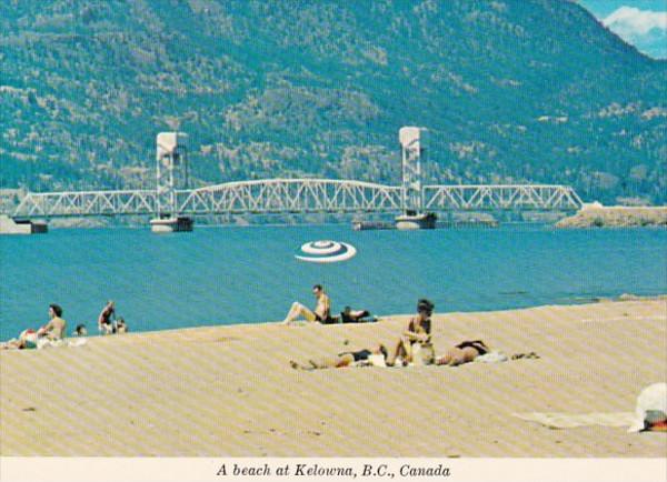 Canada Kelowna Beach Scene On Okanagan Lake