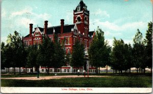 Vtg 1910 Lima College Campus Lima Ohio OH Postcard