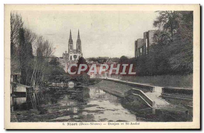 Old Postcard Niort Keep and St Andre