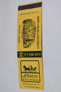 Allenberry on the Yellow Breeches at Boiling Springs 20 Strike Matchbook Cover