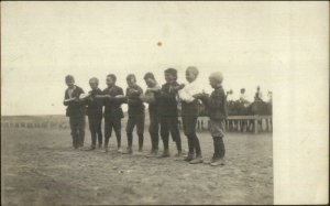Rawlins WY 1907 Cancel - Boys in Pie Eating Contest Rreal Photo Postcard